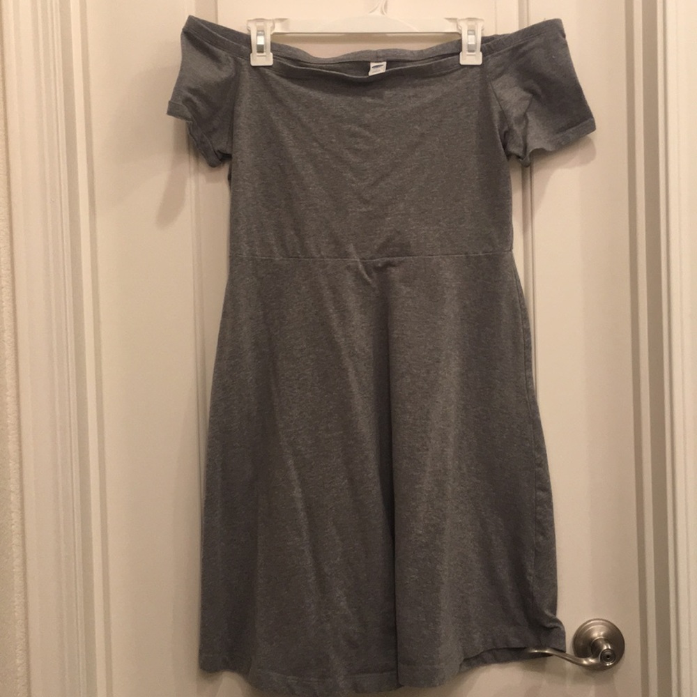 Grey Off-the-Shoulder Dress